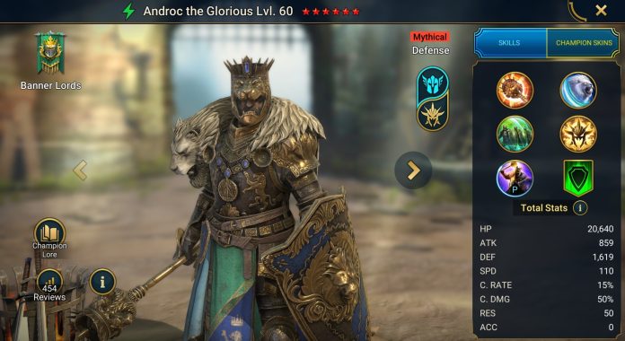 Androc the Glorious RAID Shadow Legends Champion Guide and Build.